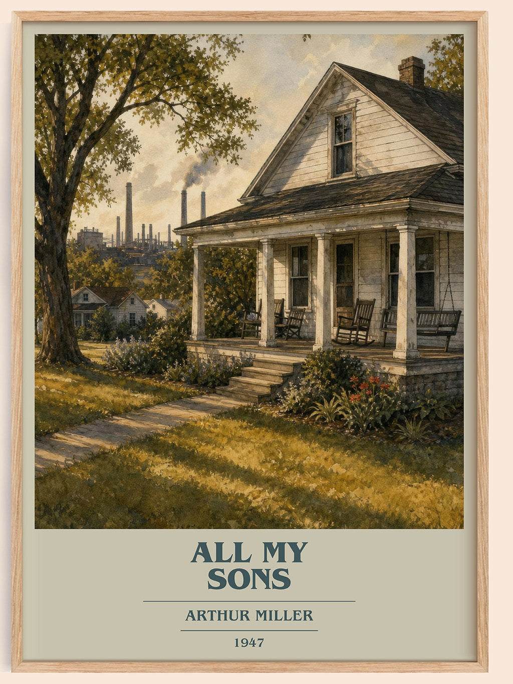 All My Sons book cover book poster by Arthur Miller – framed literary art print
