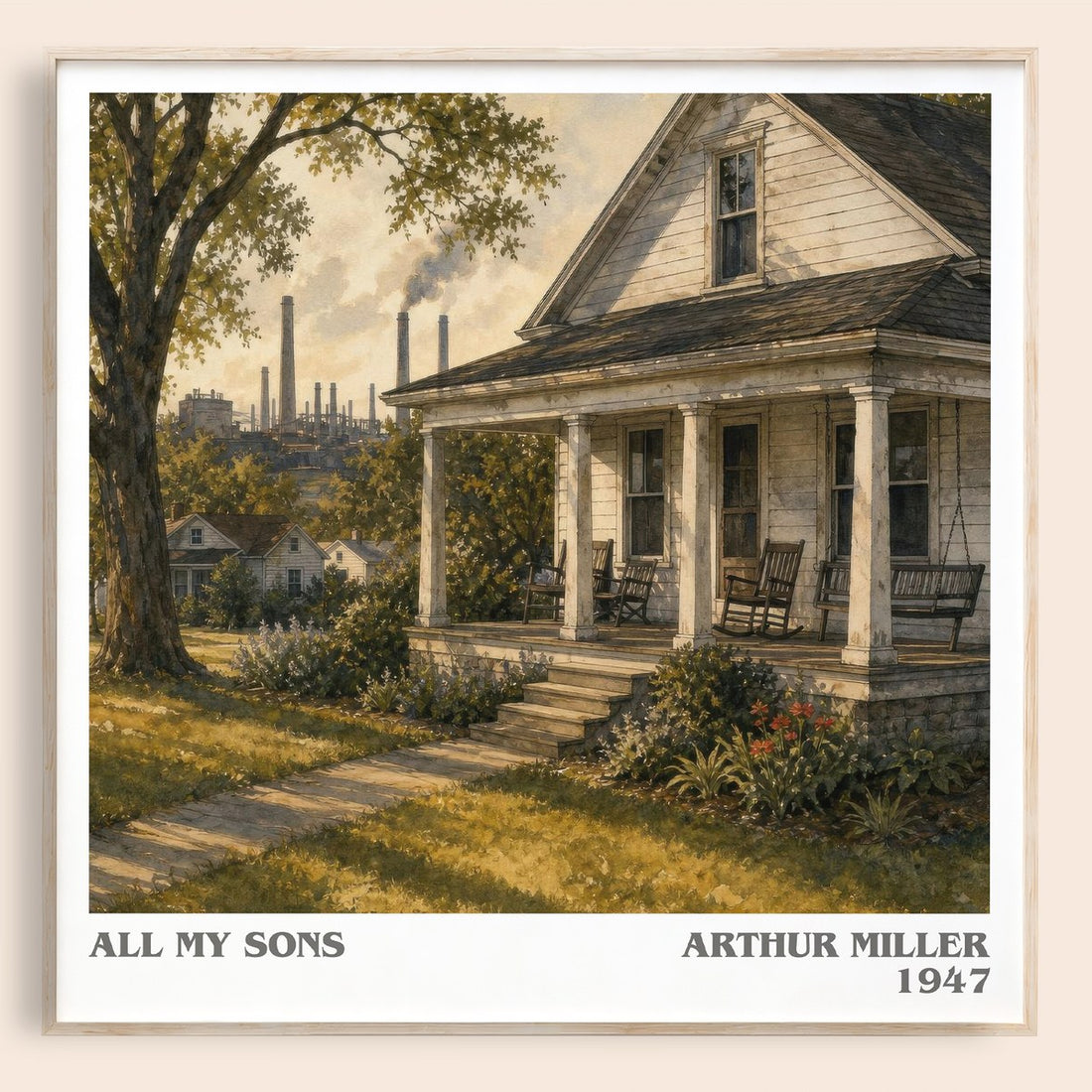 All My Sons literary book poster by Arthur Miller – framed literary art print