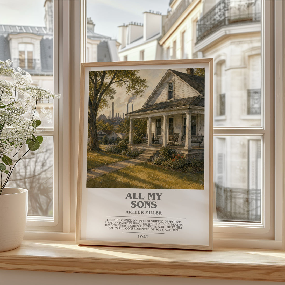 All My Sons bookish poster colour and style options – Arthur Miller book art