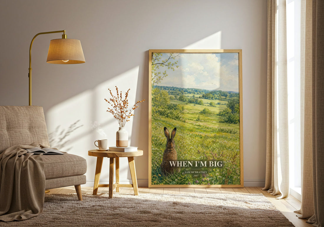 When I'm big watercolour print in frame leaning in hallway – childrens wall art