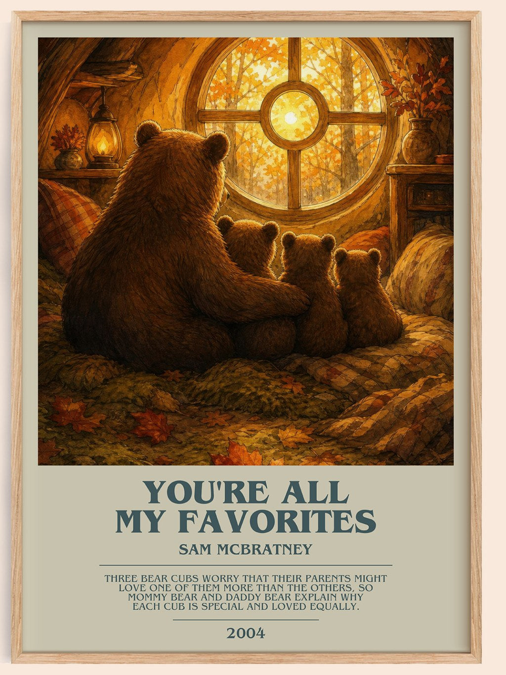 You're all my favorites bookish book poster by Sam McBratney – framed literary art print