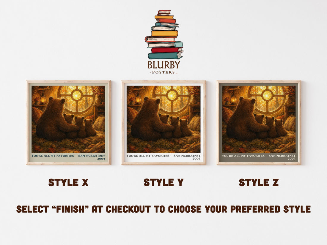 You're all my favorites literary print in frame leaning in hallway – childrens wall art (mockup)
