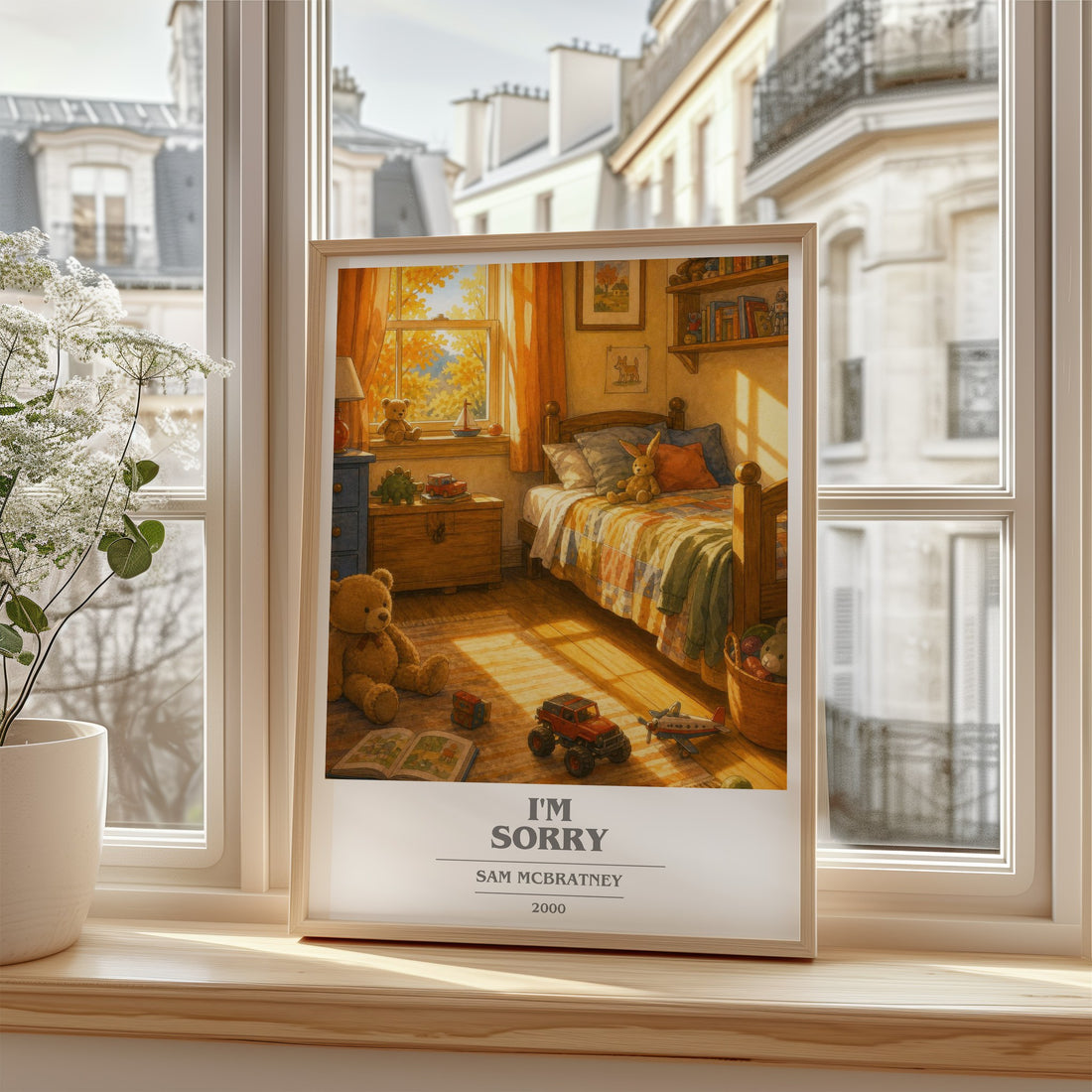 I'm Sorry book cover poster colour and style options – Sam McBratney book art