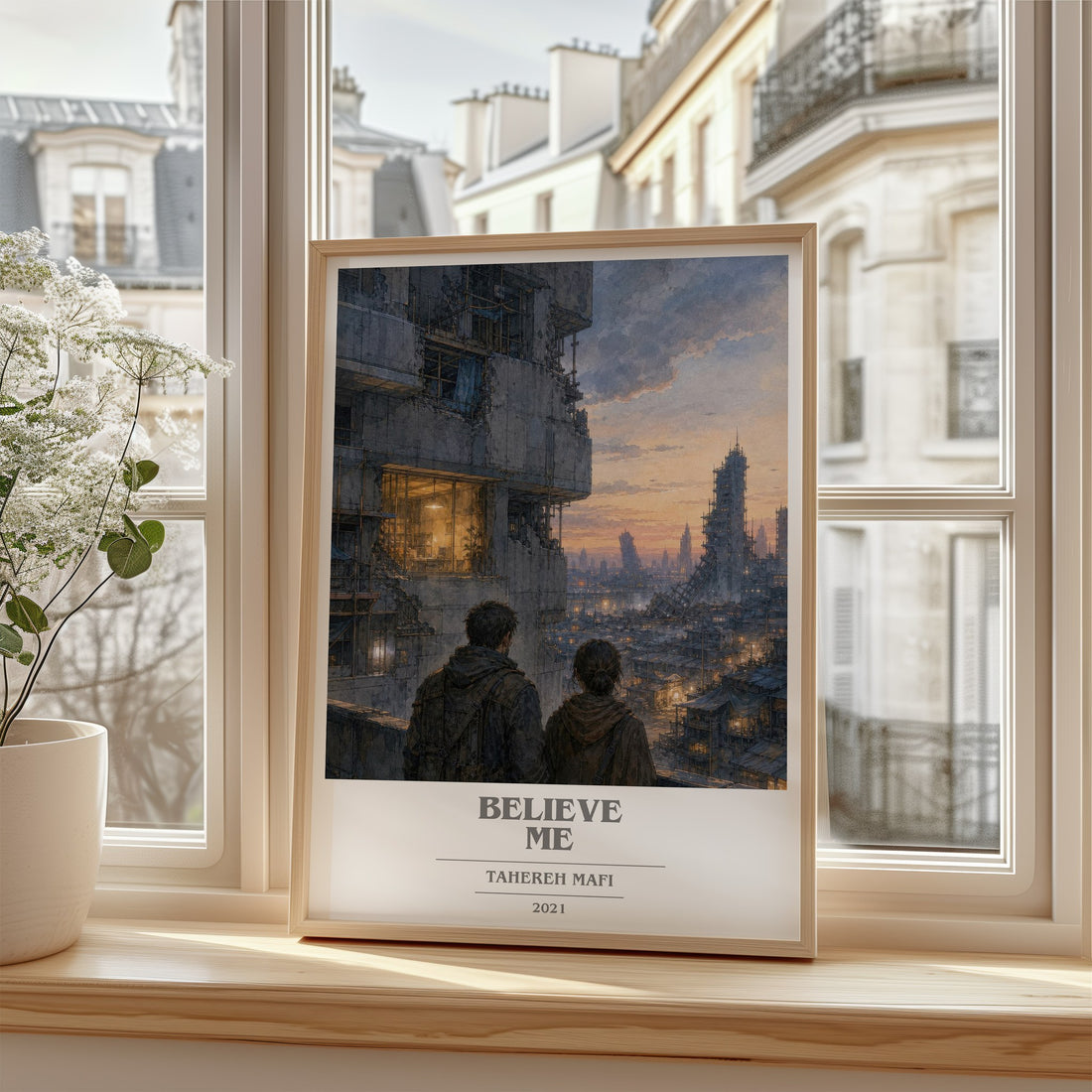 Believe Me book cover poster colour and style options – Tahereh Mafi book art