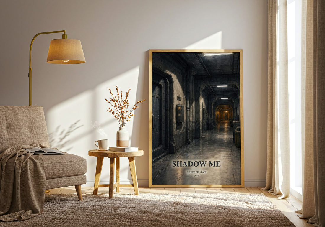 Shadow Me watercolour print in frame leaning in hallway – young adult wall art