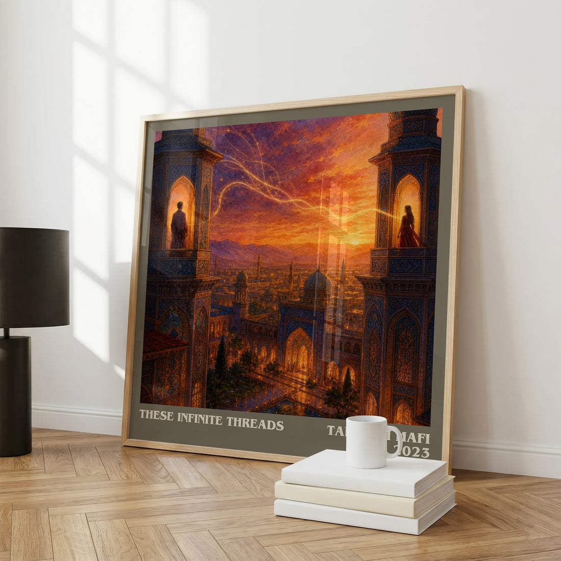 These Infinite Threads literary print framed by window – literary home decor