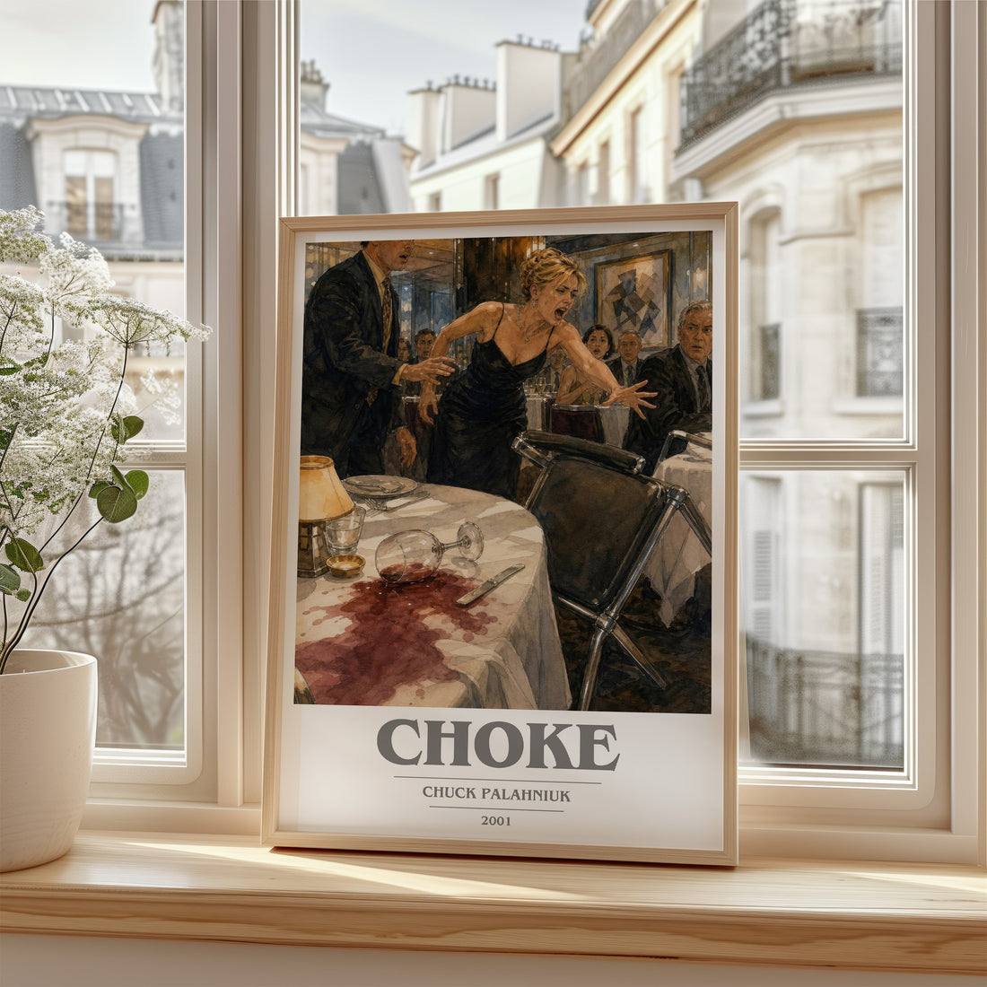 Choke book cover poster colour and style options – Chuck Palahniuk book art