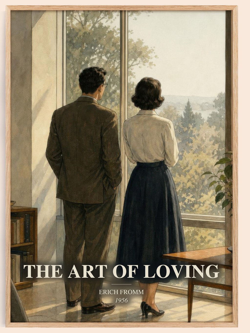 The Art of Loving watercolour book poster by Erich Fromm – framed literary art print