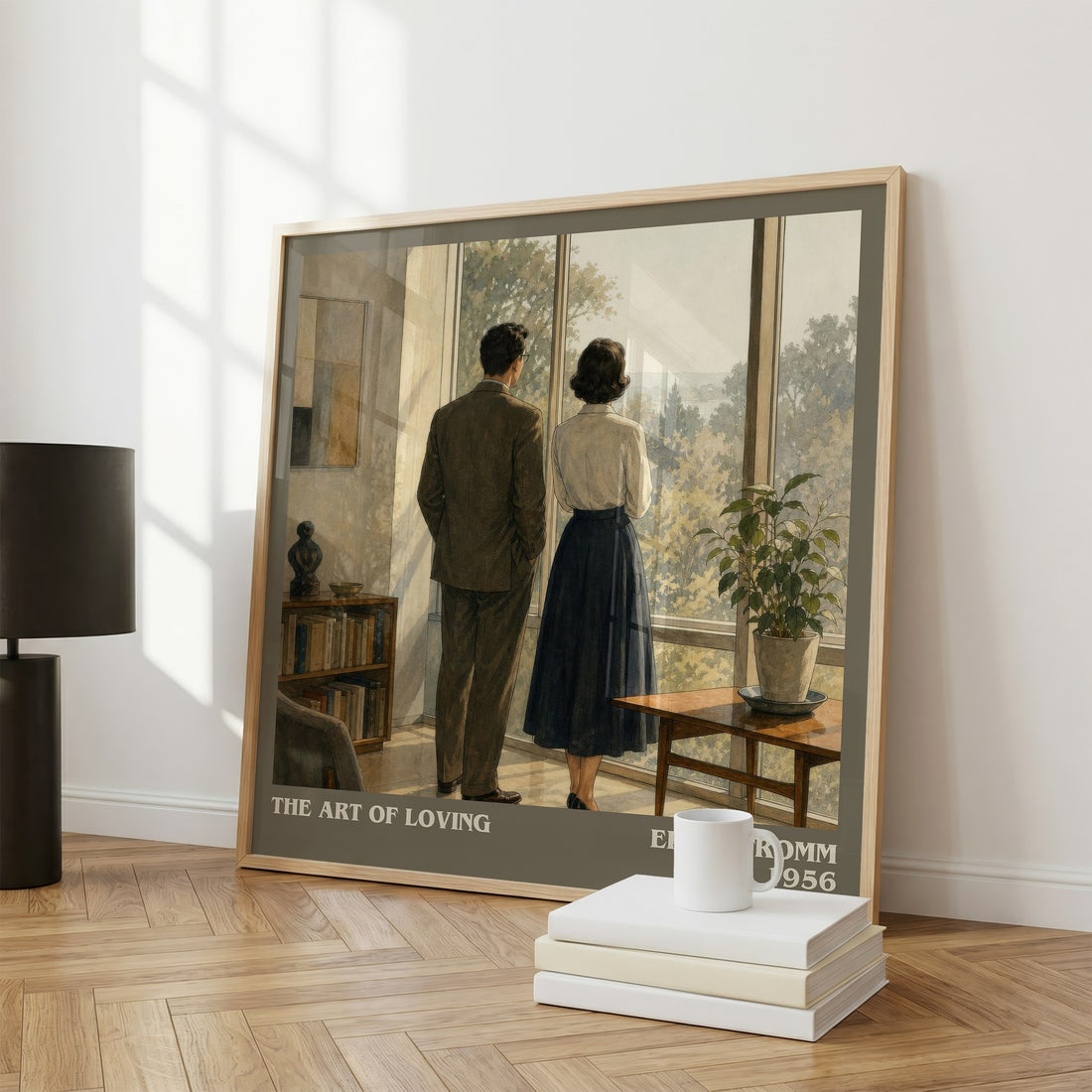 The Art of Loving literary print framed by window – literary home decor