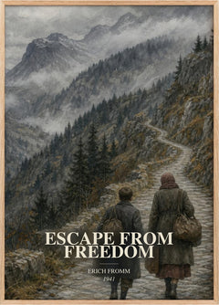 Escape from Freedom Book Watercolour Illustration by Erich Fromm