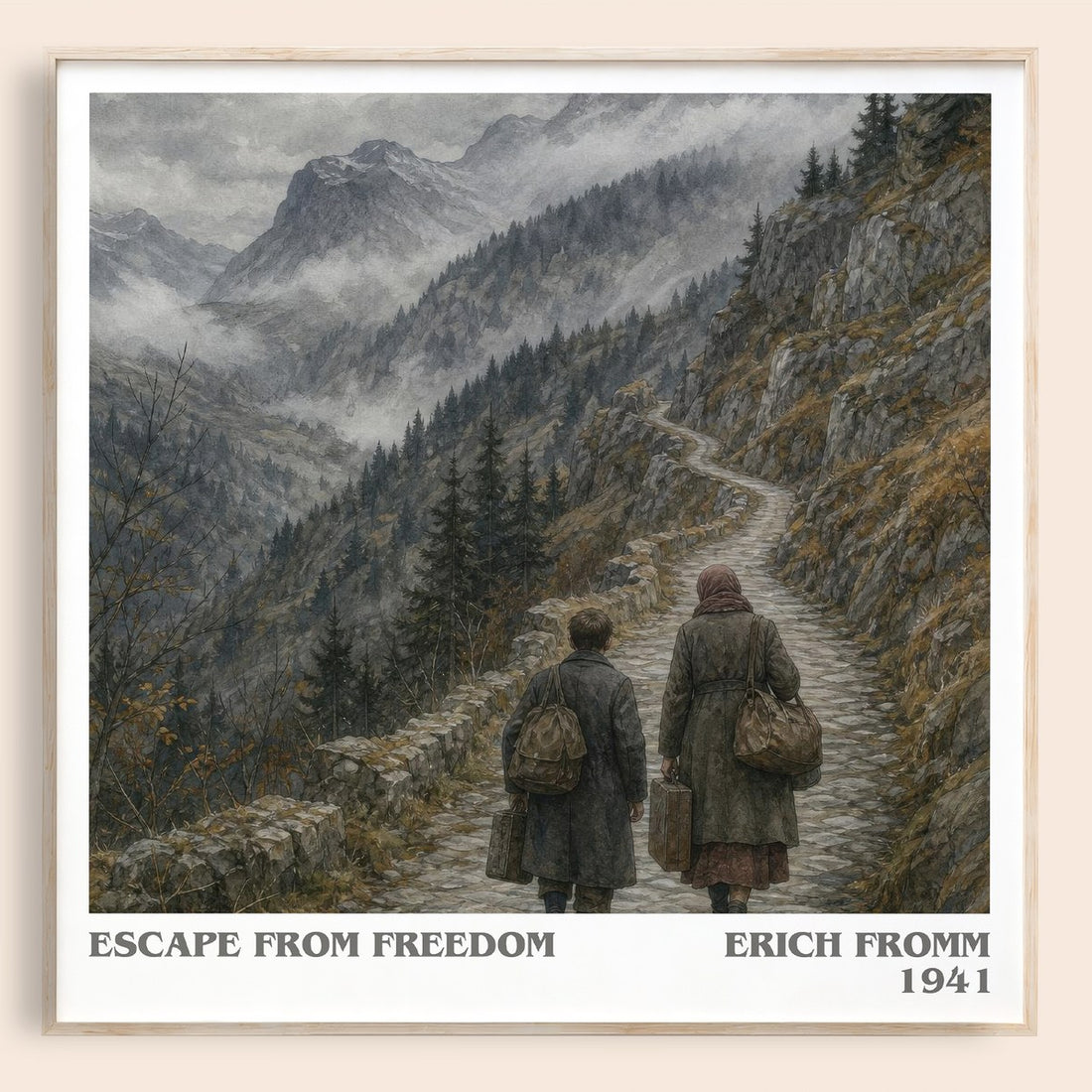 Escape from Freedom literary book poster by Erich Fromm – framed literary art print
