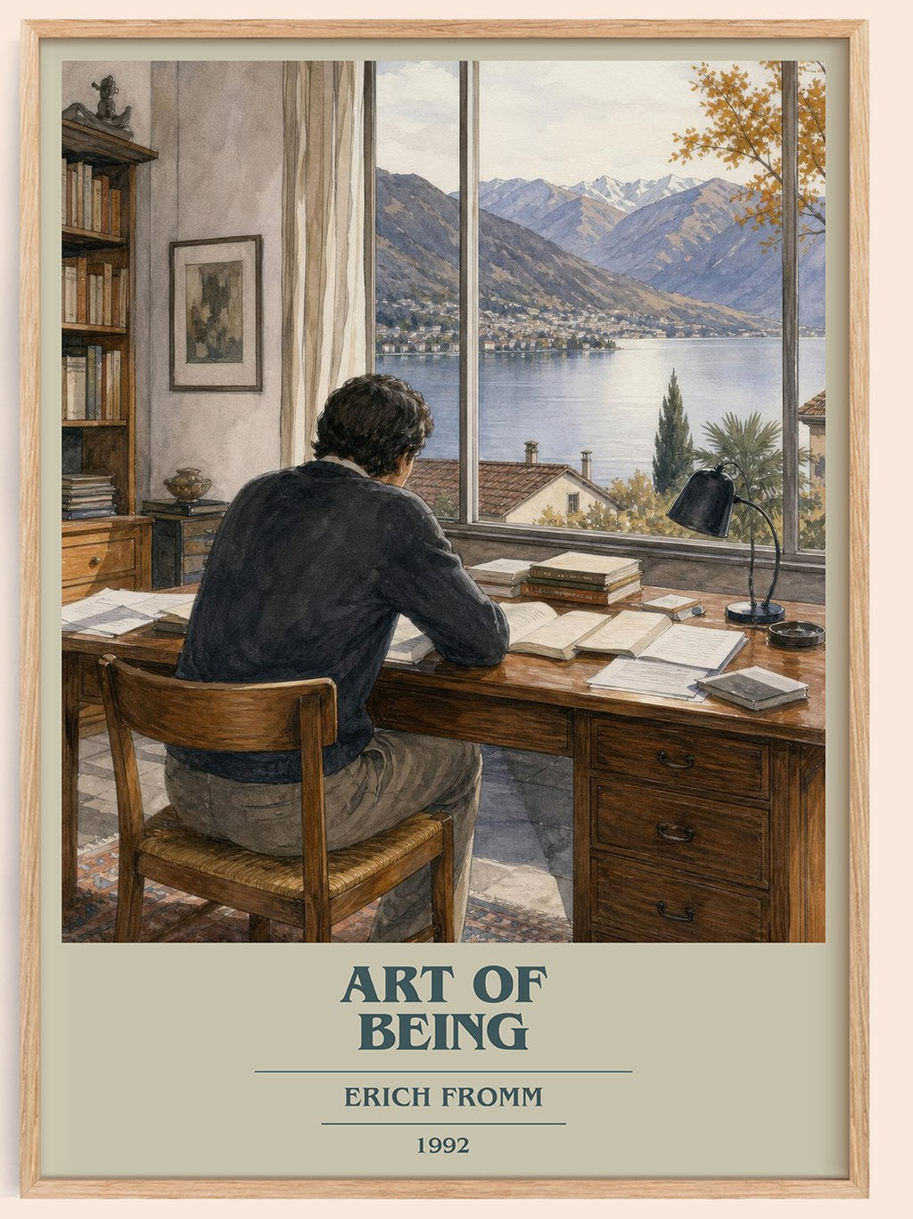 Art of Being book cover book poster by Erich Fromm – framed literary art print