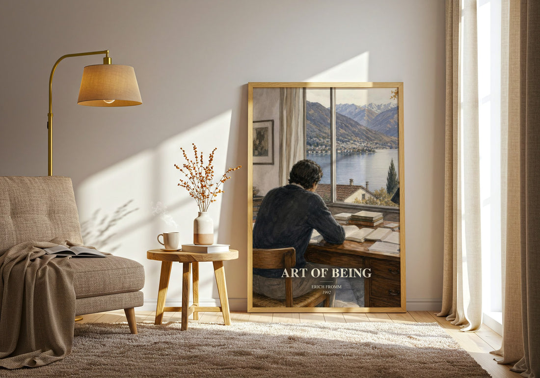 Art of Being watercolour print in frame leaning in hallway – philosophy wall art