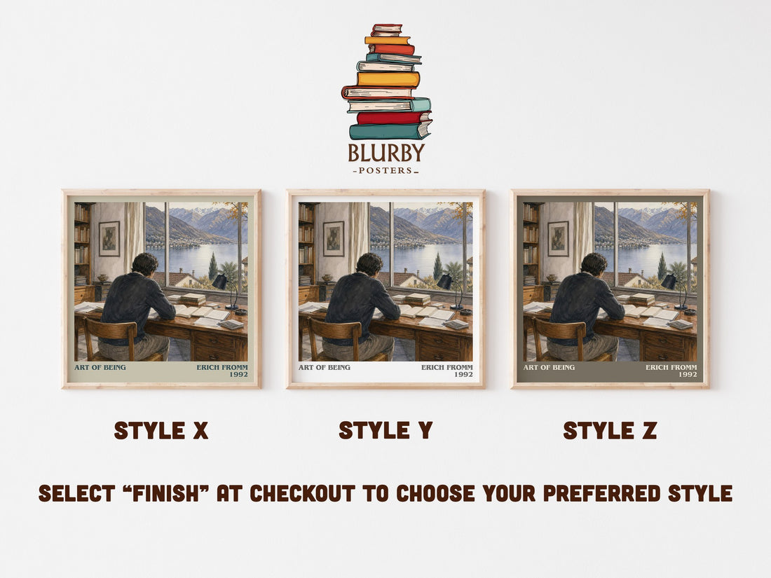 Art of Being literary print in frame leaning in hallway – philosophy wall art (mockup)