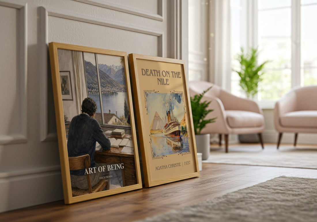 Art of Being watercolour print framed by window – literary home decor