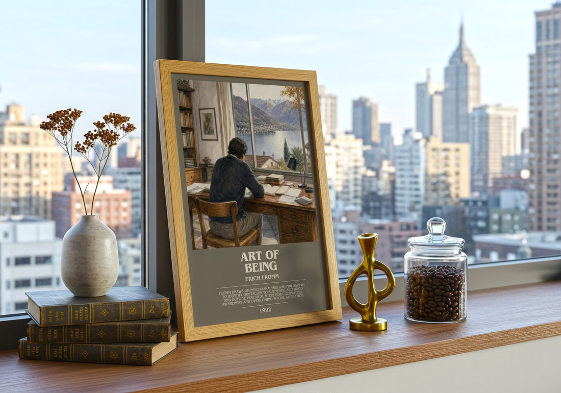 Art of Being bookish print framed by window – literary home decor