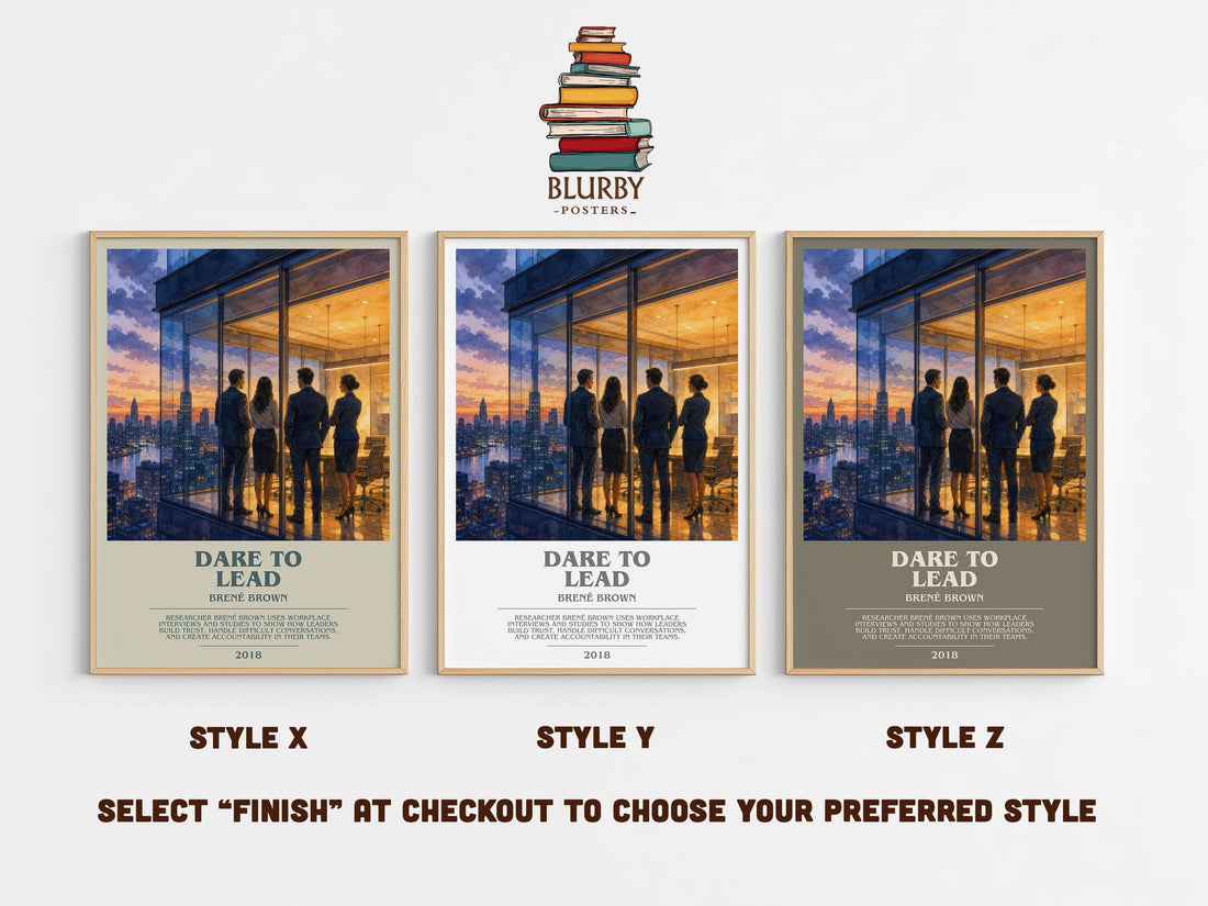 Dare to lead bookish print in frame leaning in hallway – non fiction wall art (mockup)