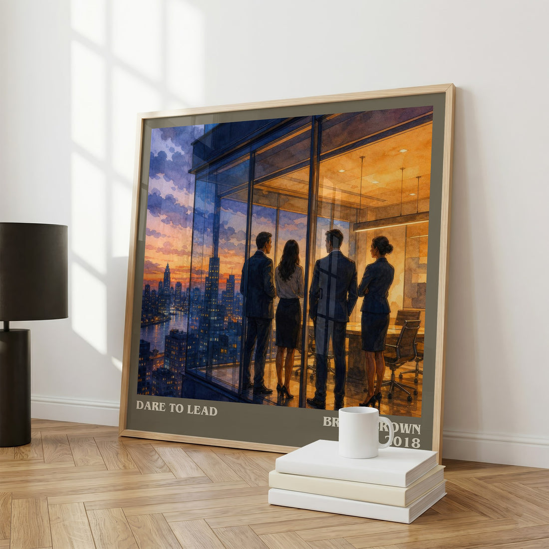 Dare to lead literary print framed by window – literary home decor