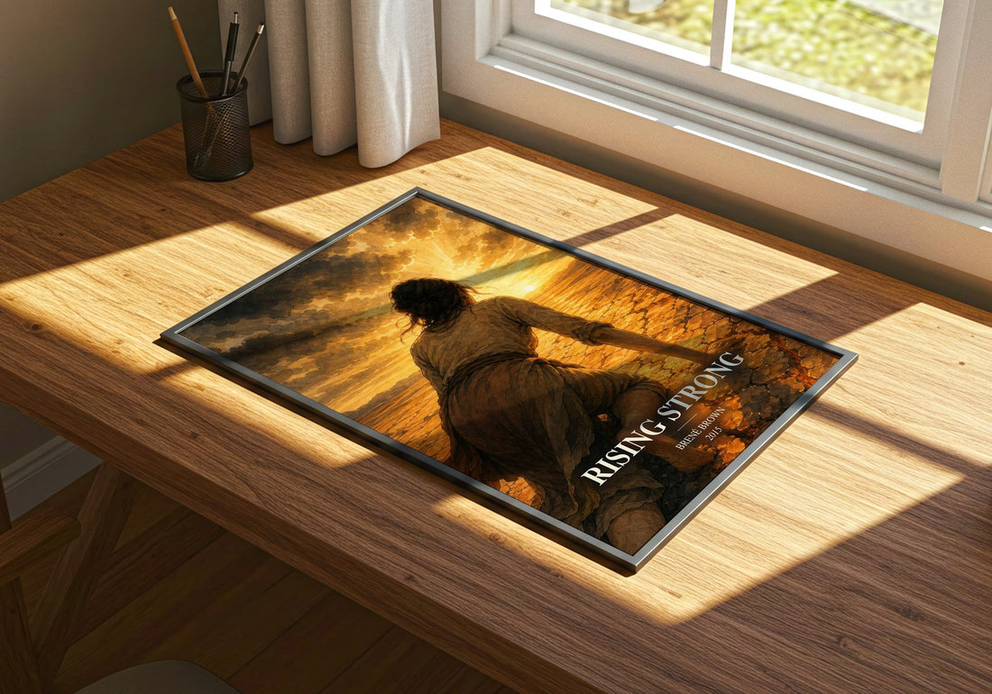 Rising strong watercolour book poster framed on wall – non fiction wall art