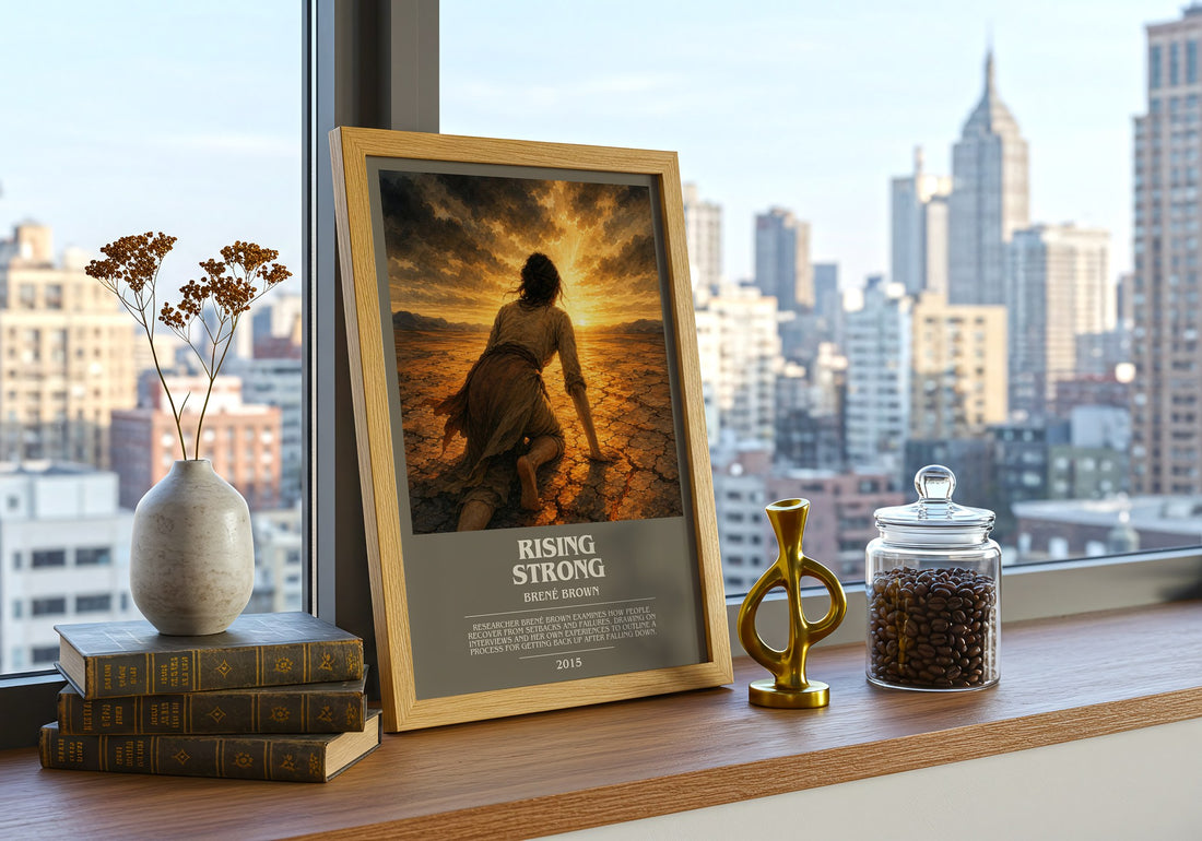 Rising strong bookish print framed by window – literary home decor