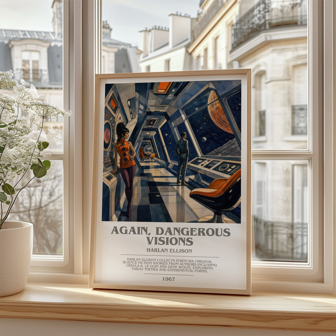 Again, Dangerous Visions bookish poster colour and style options – Harlan Ellison book art
