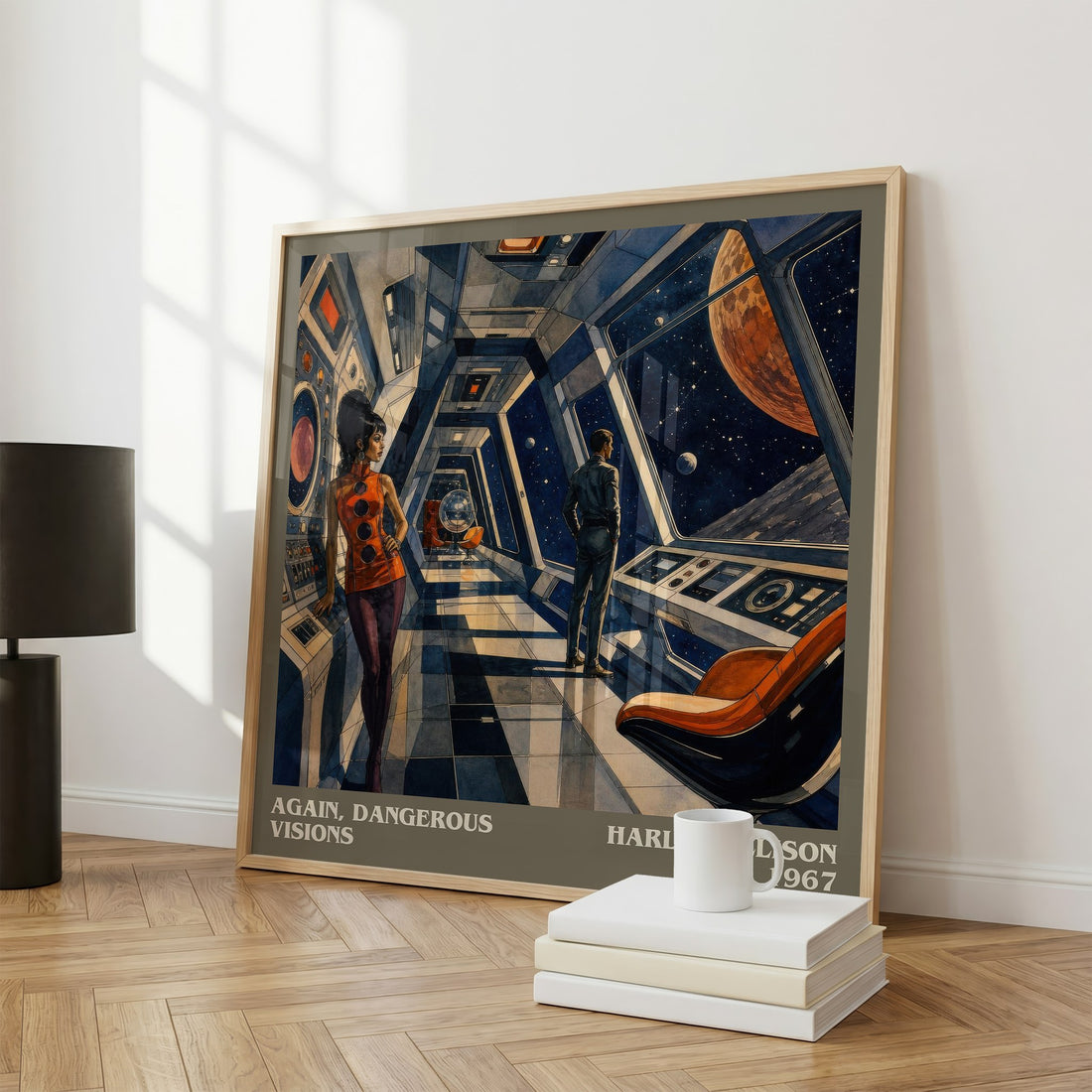 Again, Dangerous Visions literary print framed by window – literary home decor