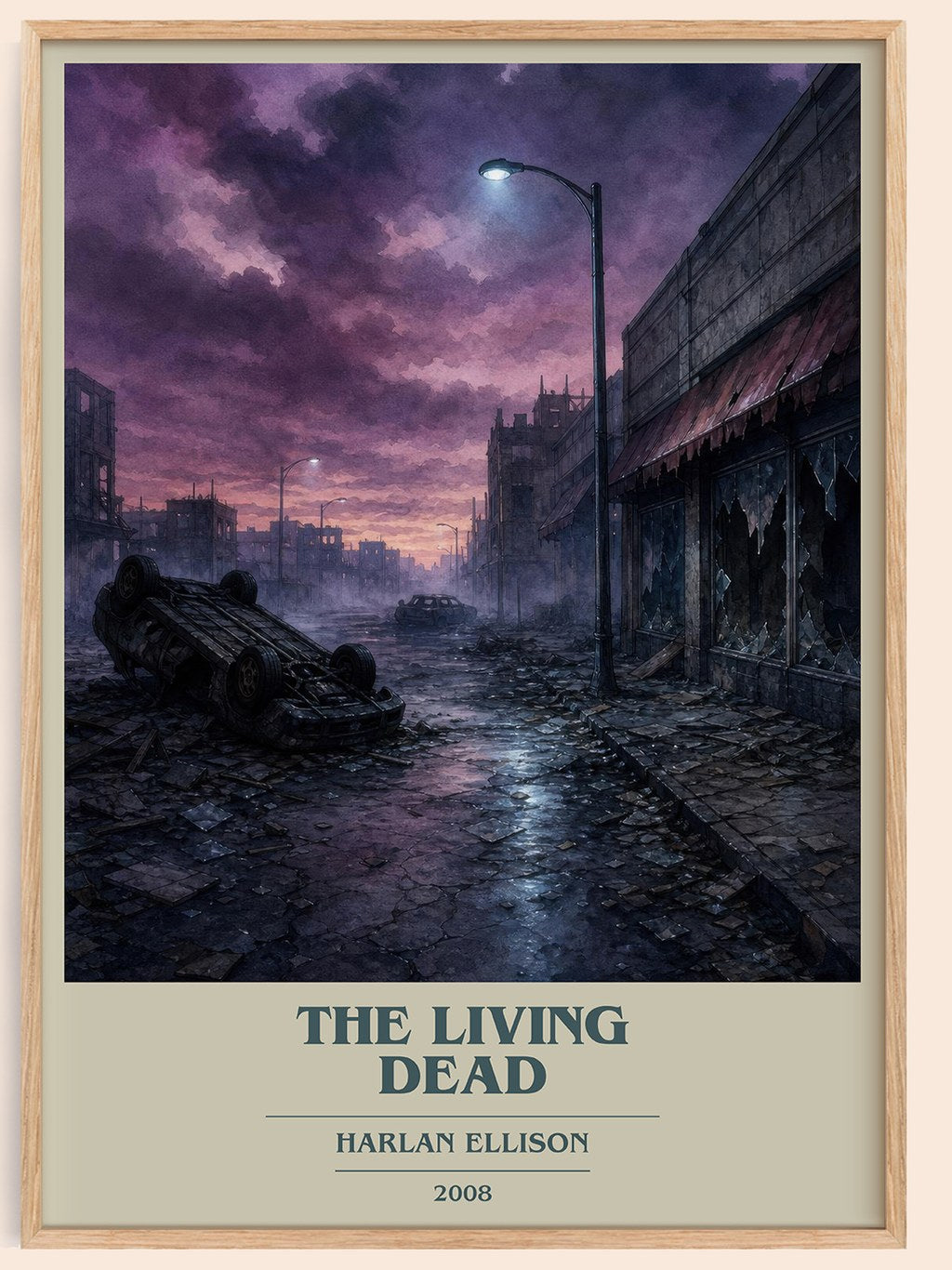 The Living Dead book cover book poster by Harlan Ellison – framed literary art print