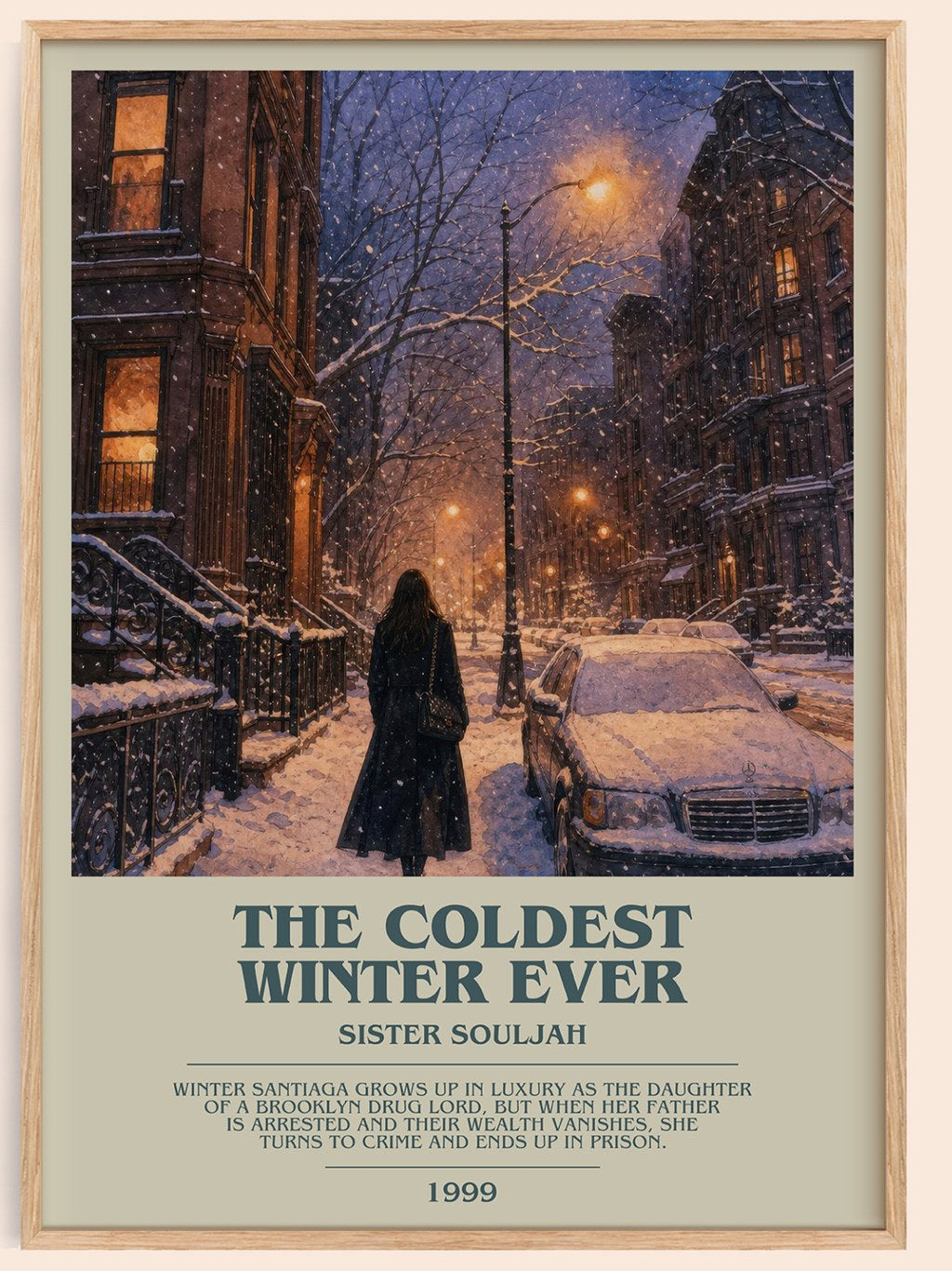 The coldest winter ever bookish book poster by Sister Souljah – framed literary art print