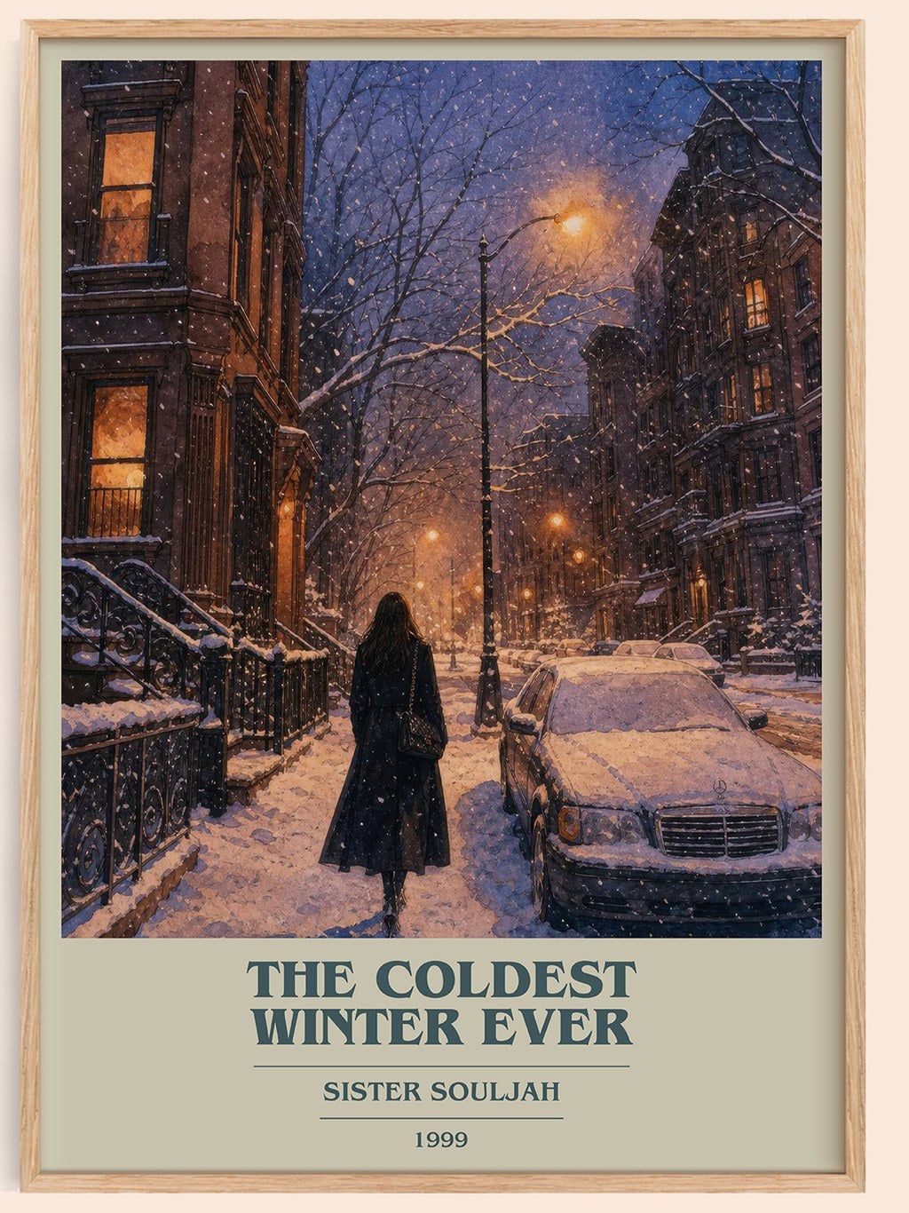 The coldest winter ever book cover book poster by Sister Souljah – framed literary art print