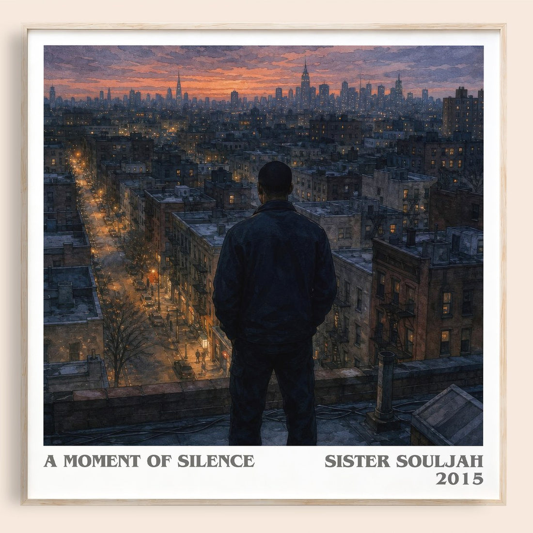 A moment of silence literary book poster by Sister Souljah – framed literary art print