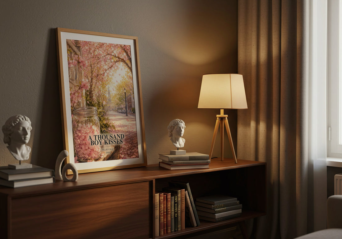 A Thousand Boy Kisses watercolour print on bookshelf – Tillie Cole fan gift