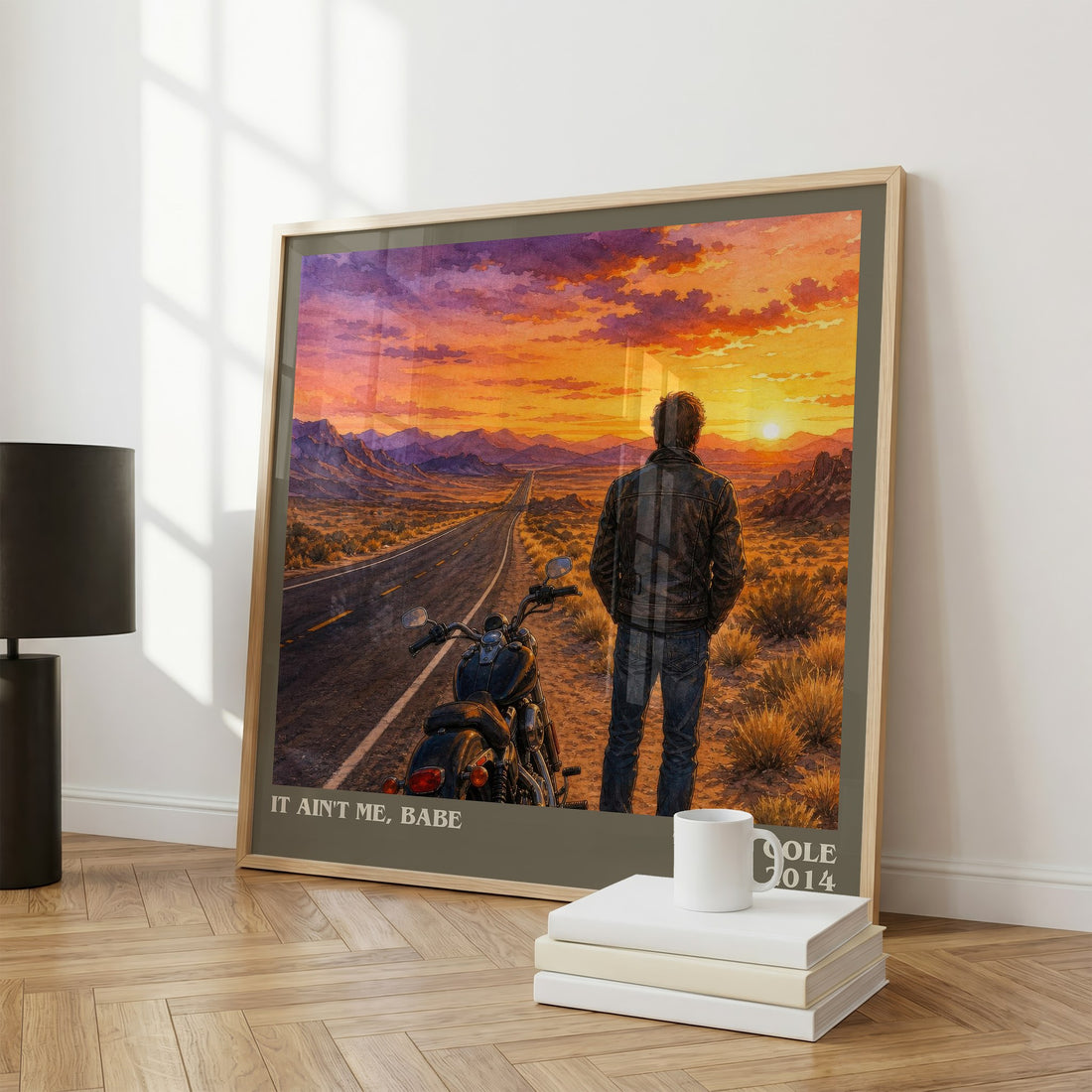 It Ain't Me, Babe literary print framed by window – literary home decor