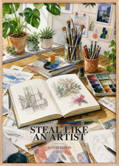 Steal like an artist Book Watercolour Illustration by Austin Kleon