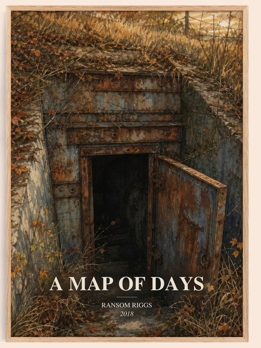 A Map of Days watercolour book poster by Ransom Riggs – framed literary art print