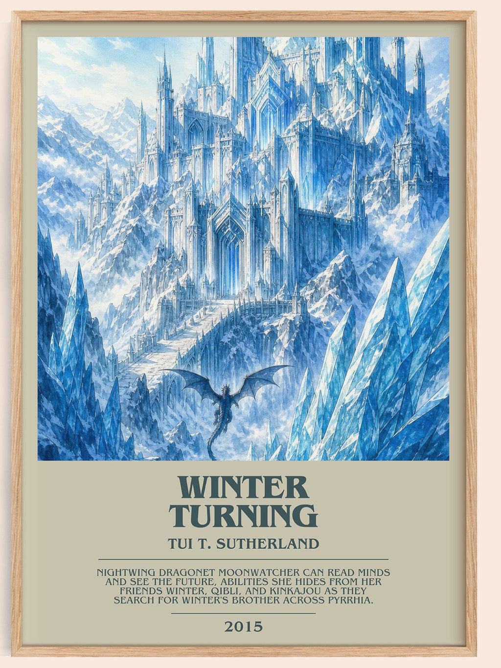 Winter Turning bookish book poster by Tui T. Sutherland – framed literary art print