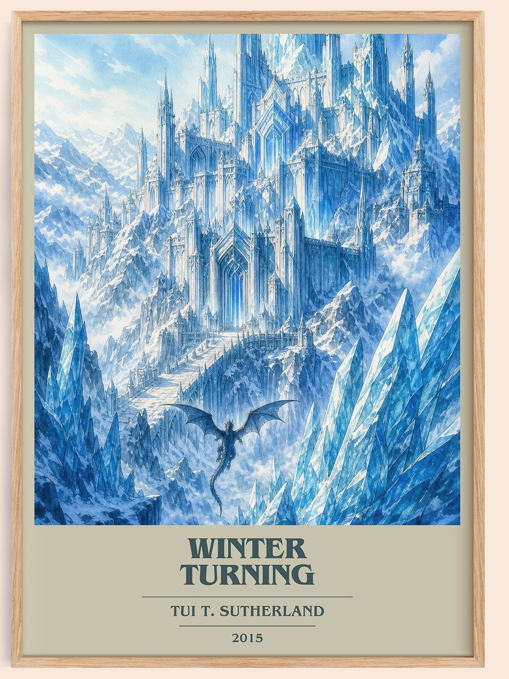 Winter Turning book cover book poster by Tui T. Sutherland – framed literary art print
