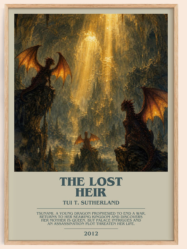 The Lost Heir bookish book poster by Tui T. Sutherland – framed literary art print