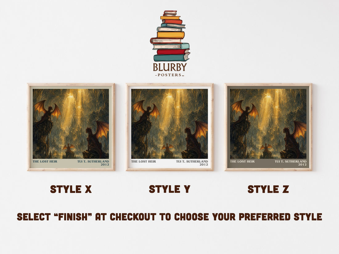 The Lost Heir literary print in frame leaning in hallway – childrens wall art (mockup)