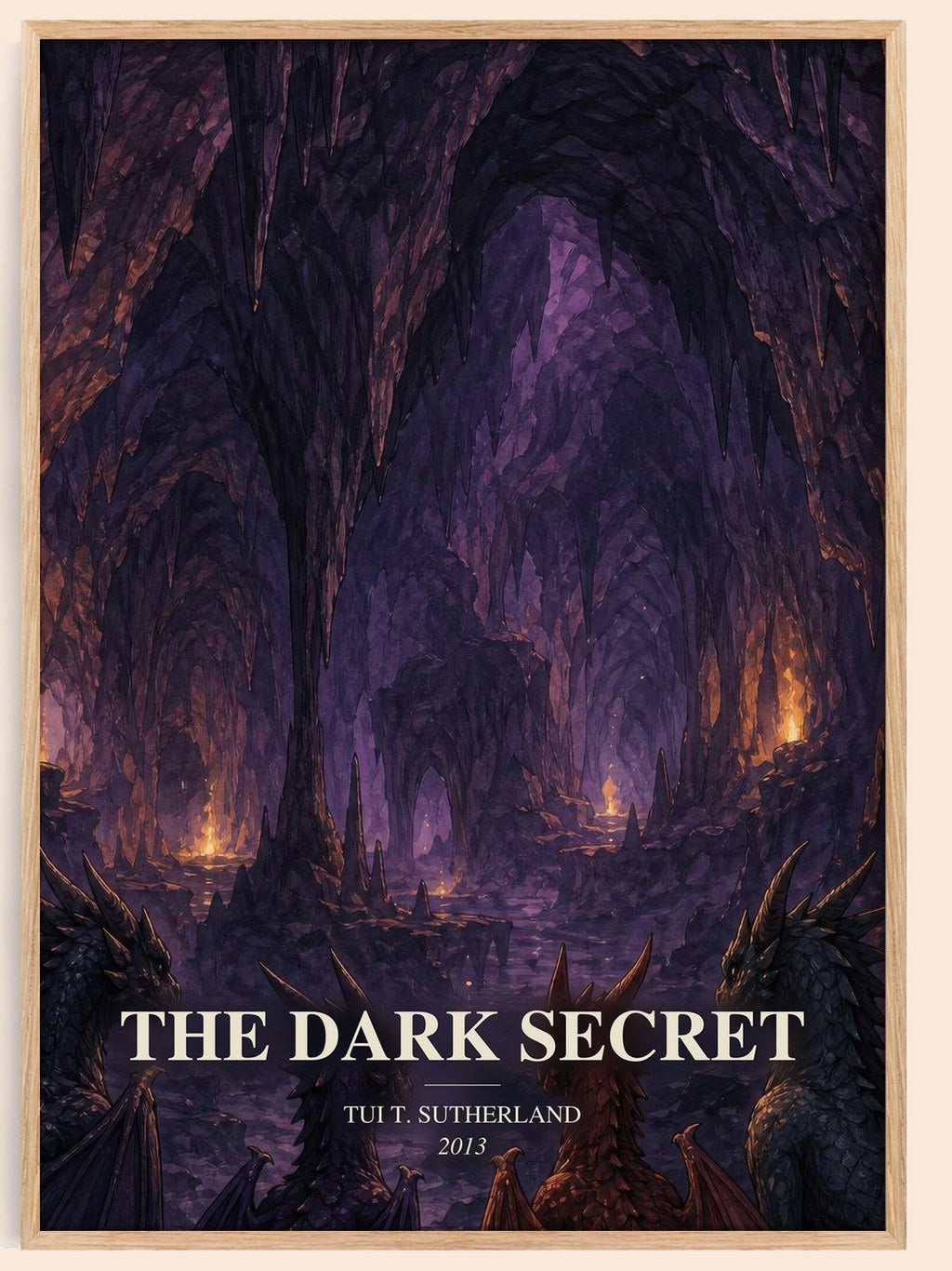 The Dark Secret watercolour book poster by Tui T. Sutherland – framed literary art print