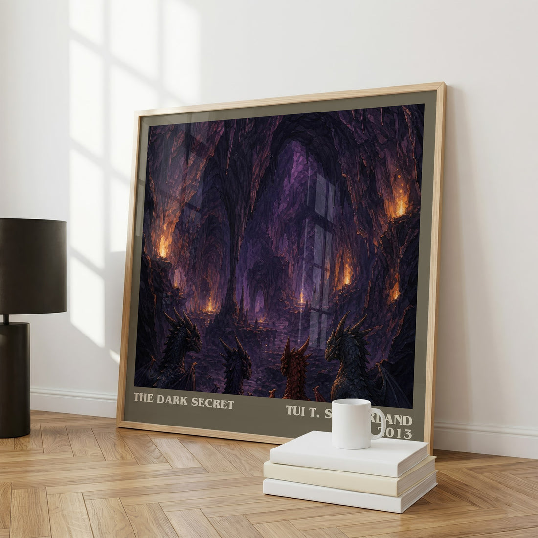 The Dark Secret literary print framed by window – literary home decor