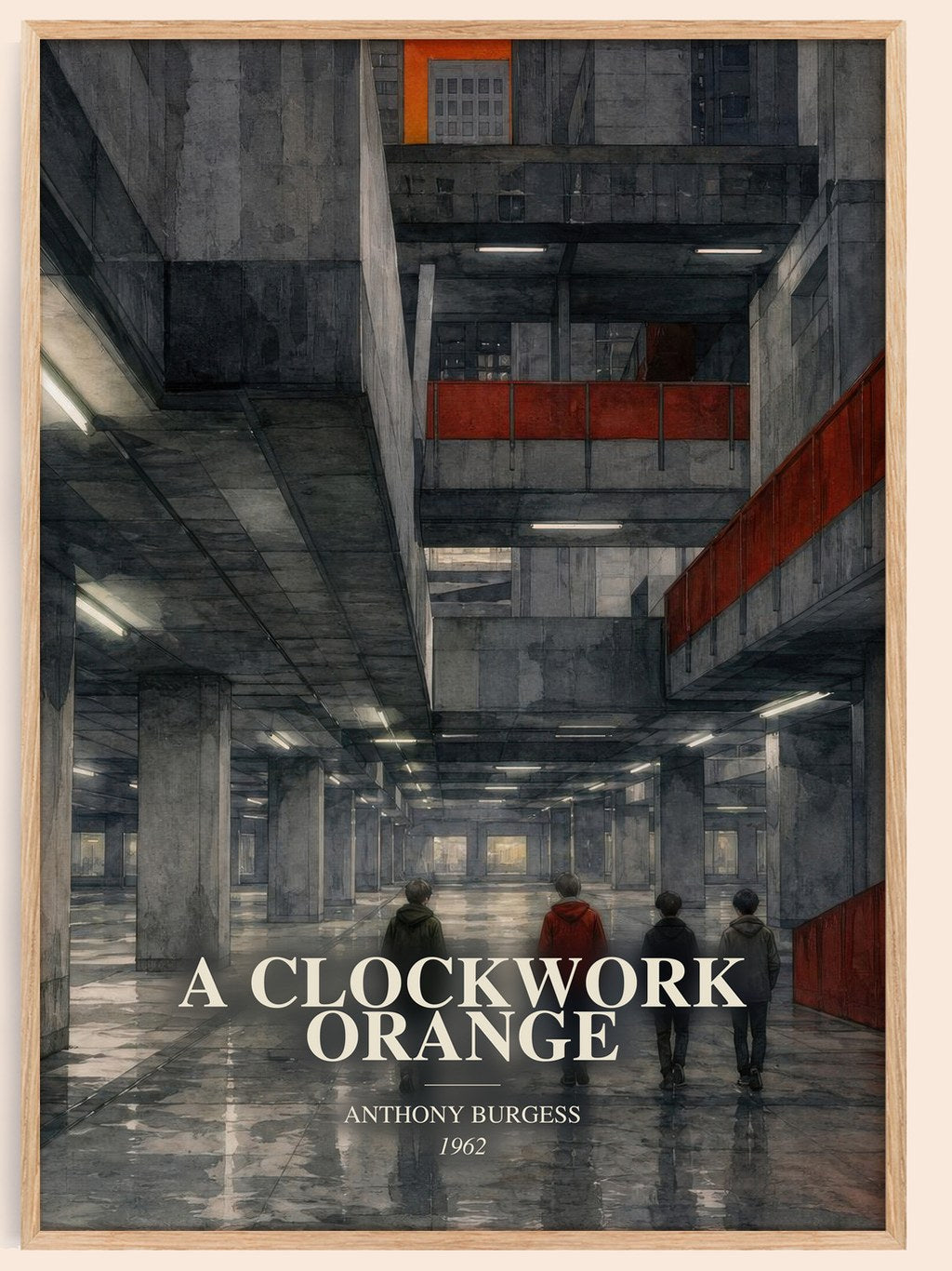 A Clockwork Orange watercolour book poster by Anthony Burgess – framed literary art print