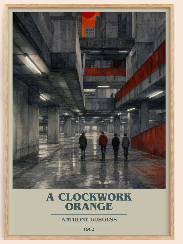 A Clockwork Orange book cover book poster by Anthony Burgess – framed literary art print