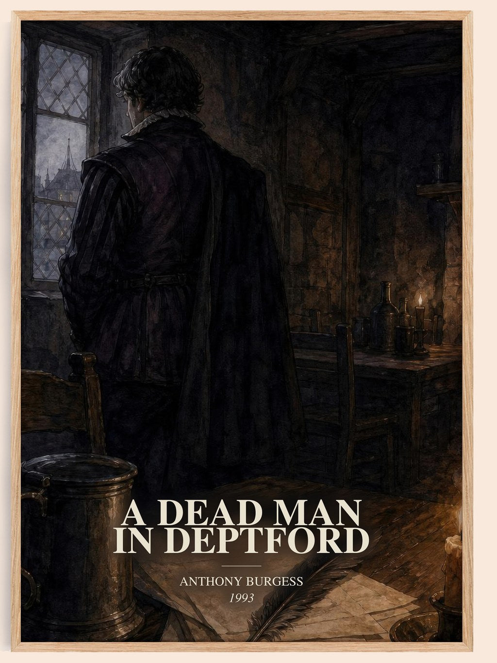 A Dead Man in Deptford watercolour book poster by Anthony Burgess – framed literary art print