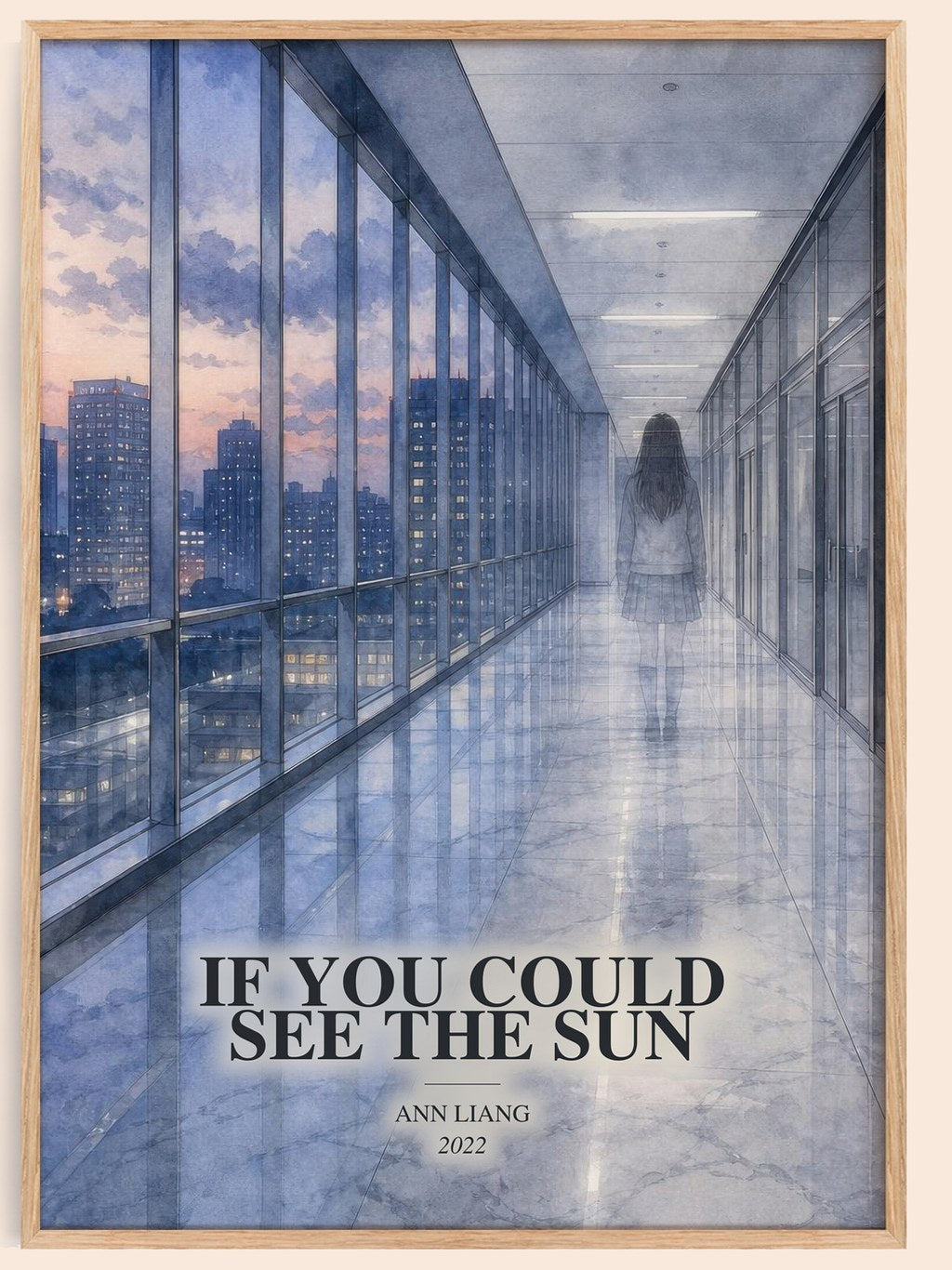 If You Could See the Sun watercolour book poster by Ann Liang – framed literary art print