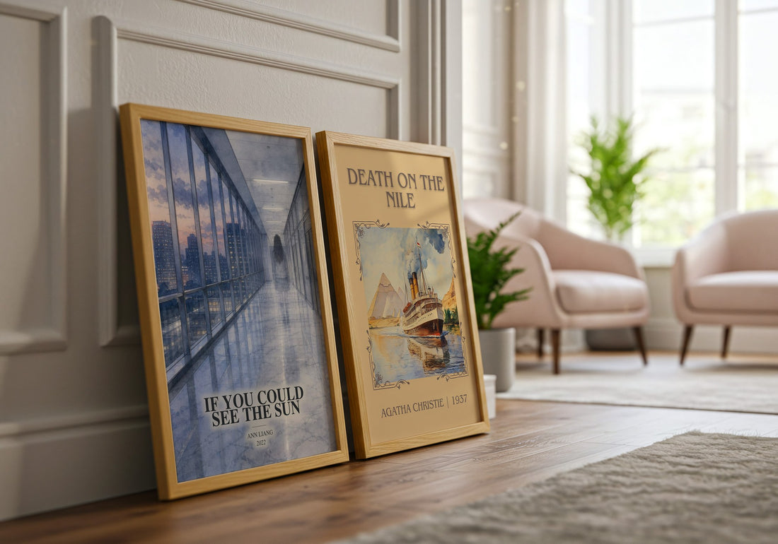 If You Could See the Sun watercolour print framed by window – literary home decor