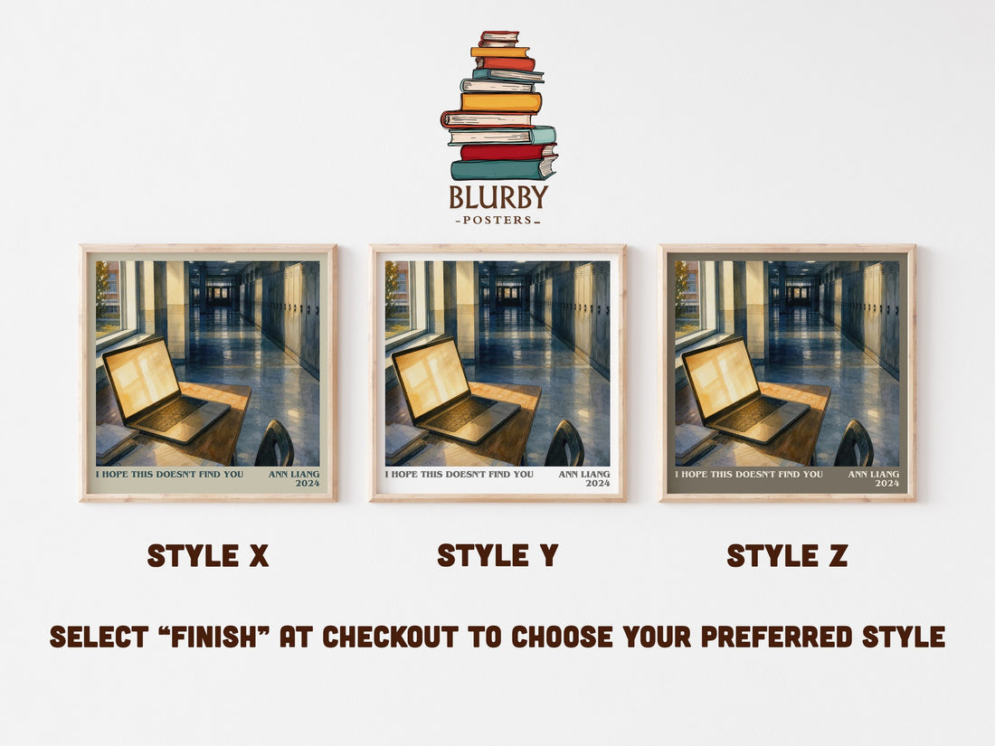 I Hope This Doesn't Find You literary print in frame leaning in hallway – young adult wall art (mockup)