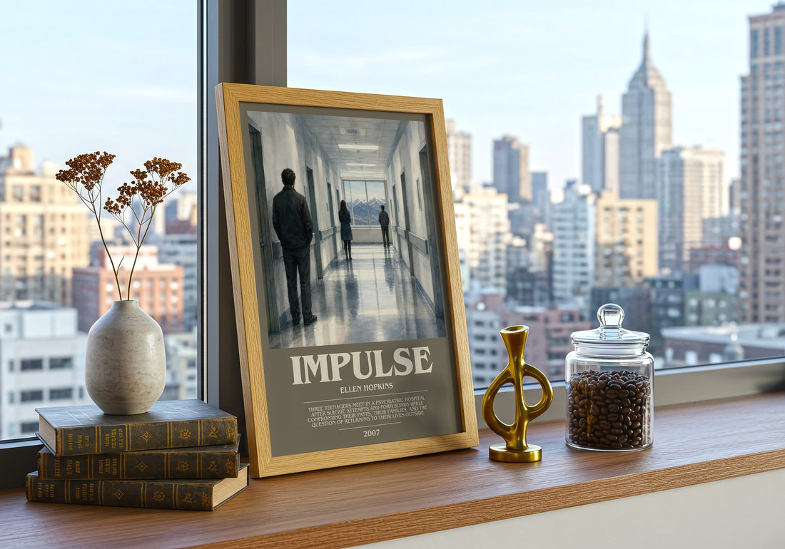 Impulse bookish print framed by window – literary home decor