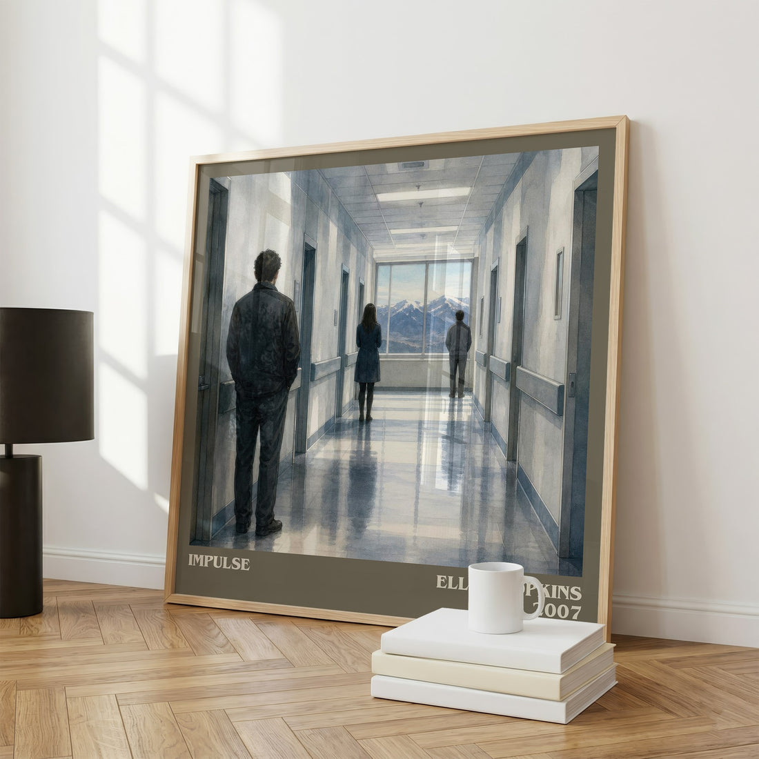 Impulse literary print framed by window – literary home decor