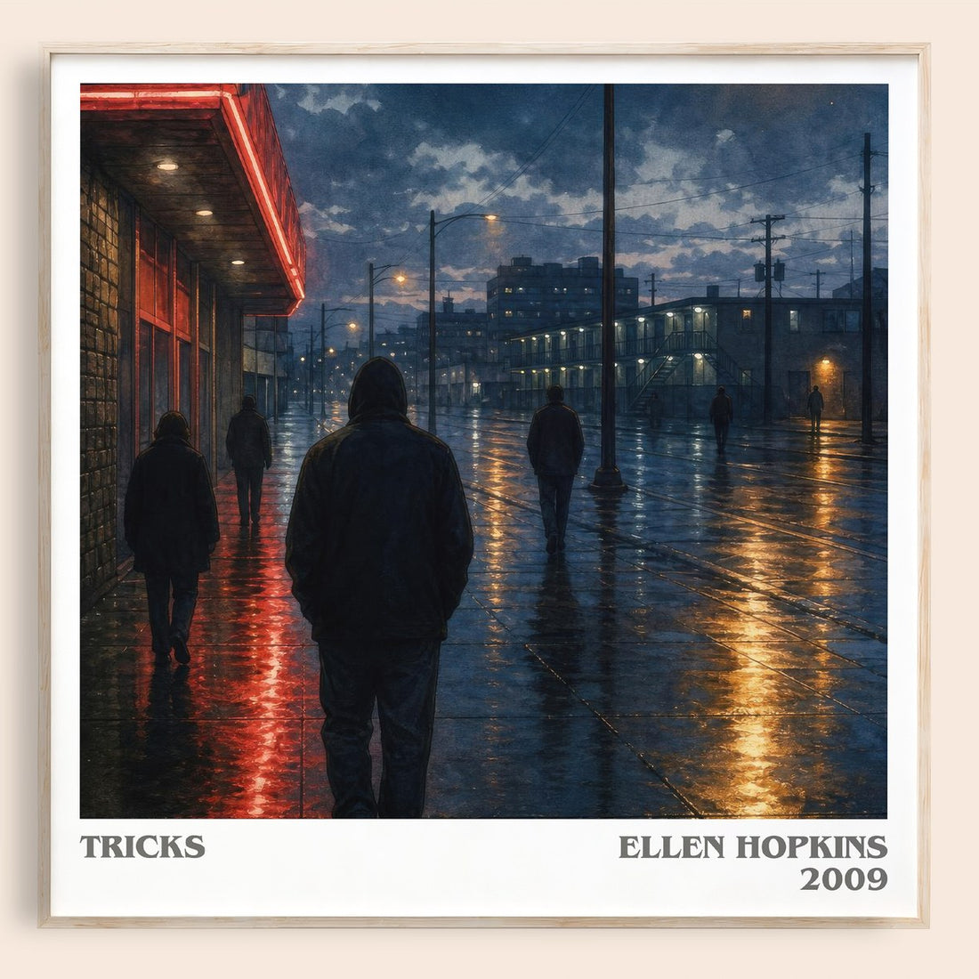 Tricks literary book poster by Ellen Hopkins – framed literary art print