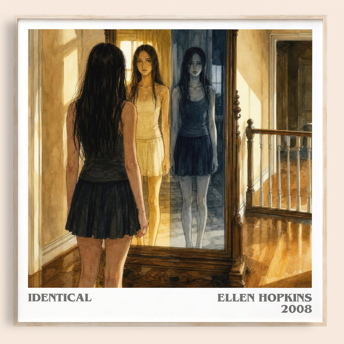 Identical literary book poster by Ellen Hopkins – framed literary art print